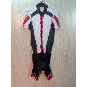 Castelli Free Sanremo Suit Short Sleeve, Triathlon Suit XL FLAW White Black Red